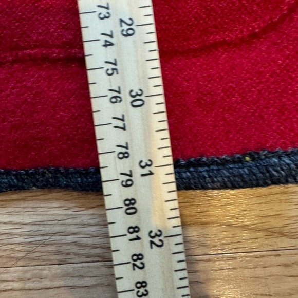 Vintage L.L. Bean Women's Red Boiled Wool Button Front Blanket Coat *Flawed* - Picture 7 of 12